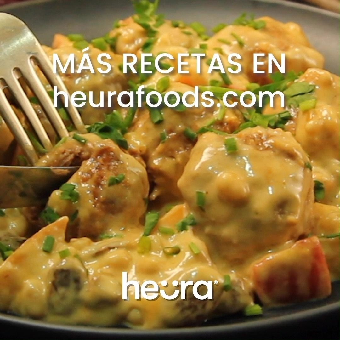 Albóndigas Heura con curry y manzana
