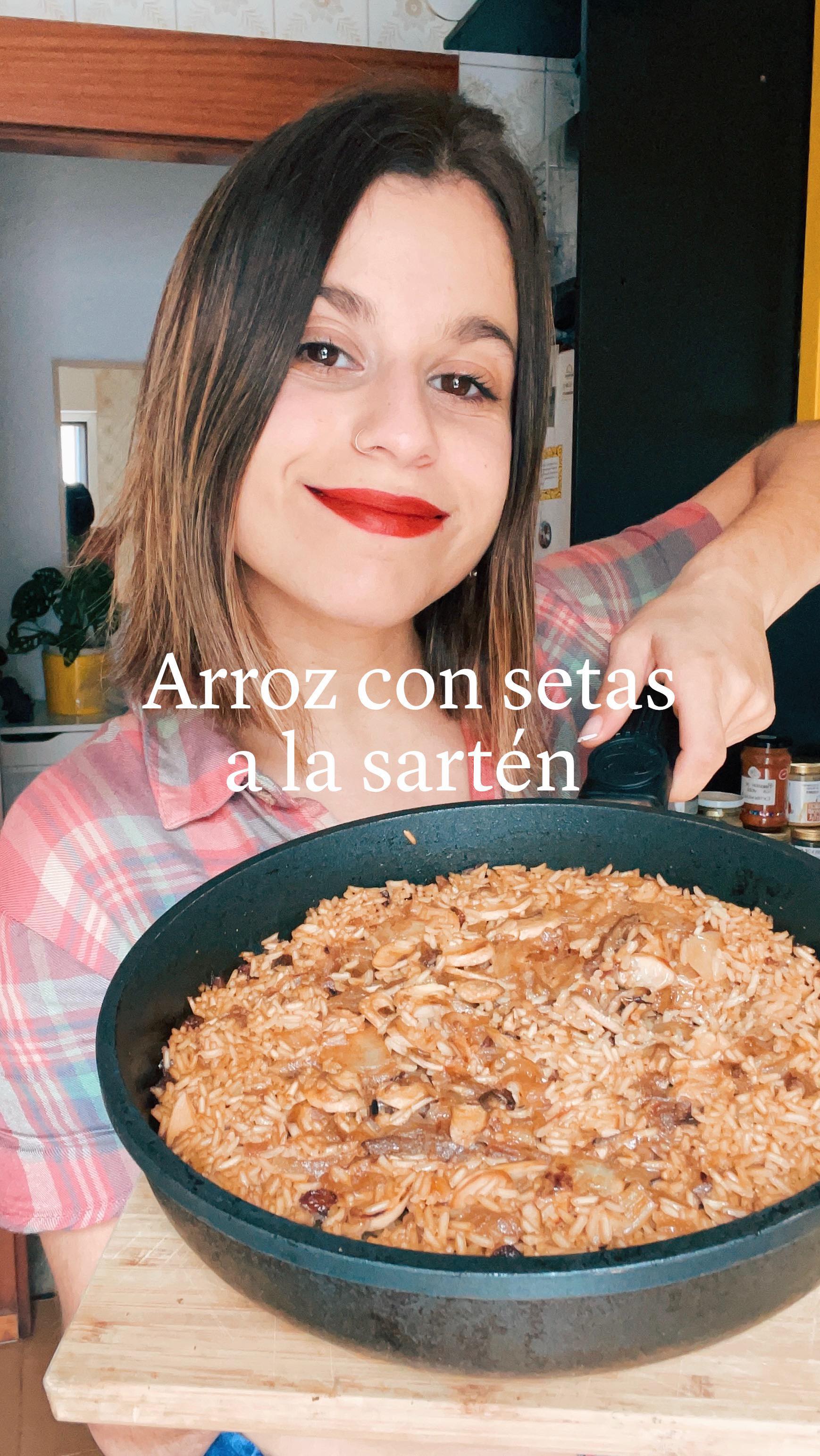 Arroz a la sartén con setas