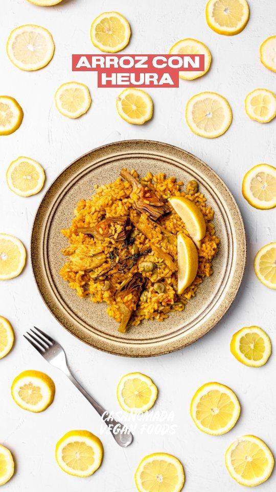 Arroz con Heura y alcachofas