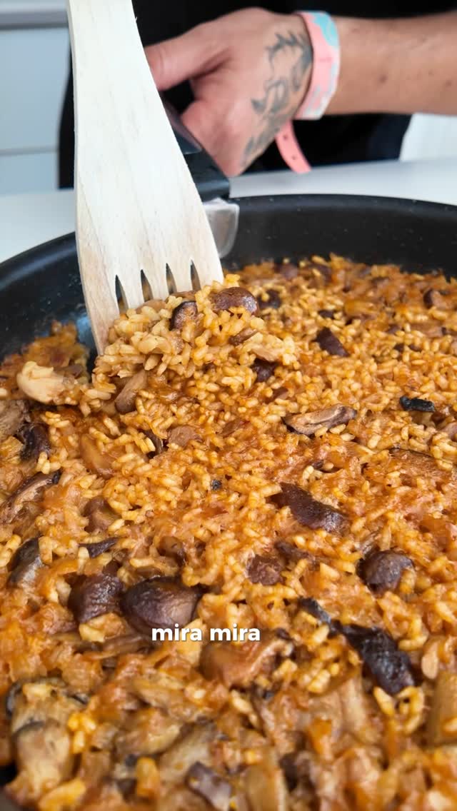 Arroz con setas al horno