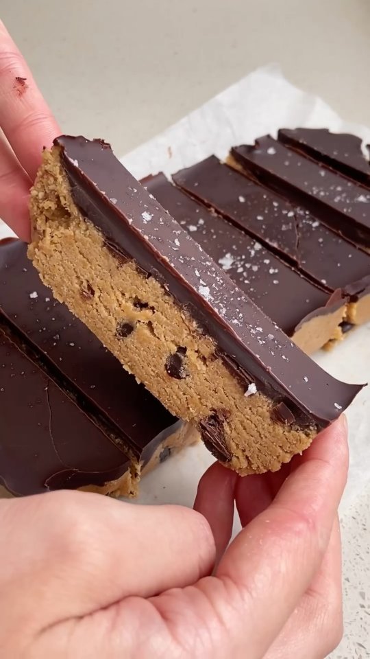 Barritas veganas de cookie dough