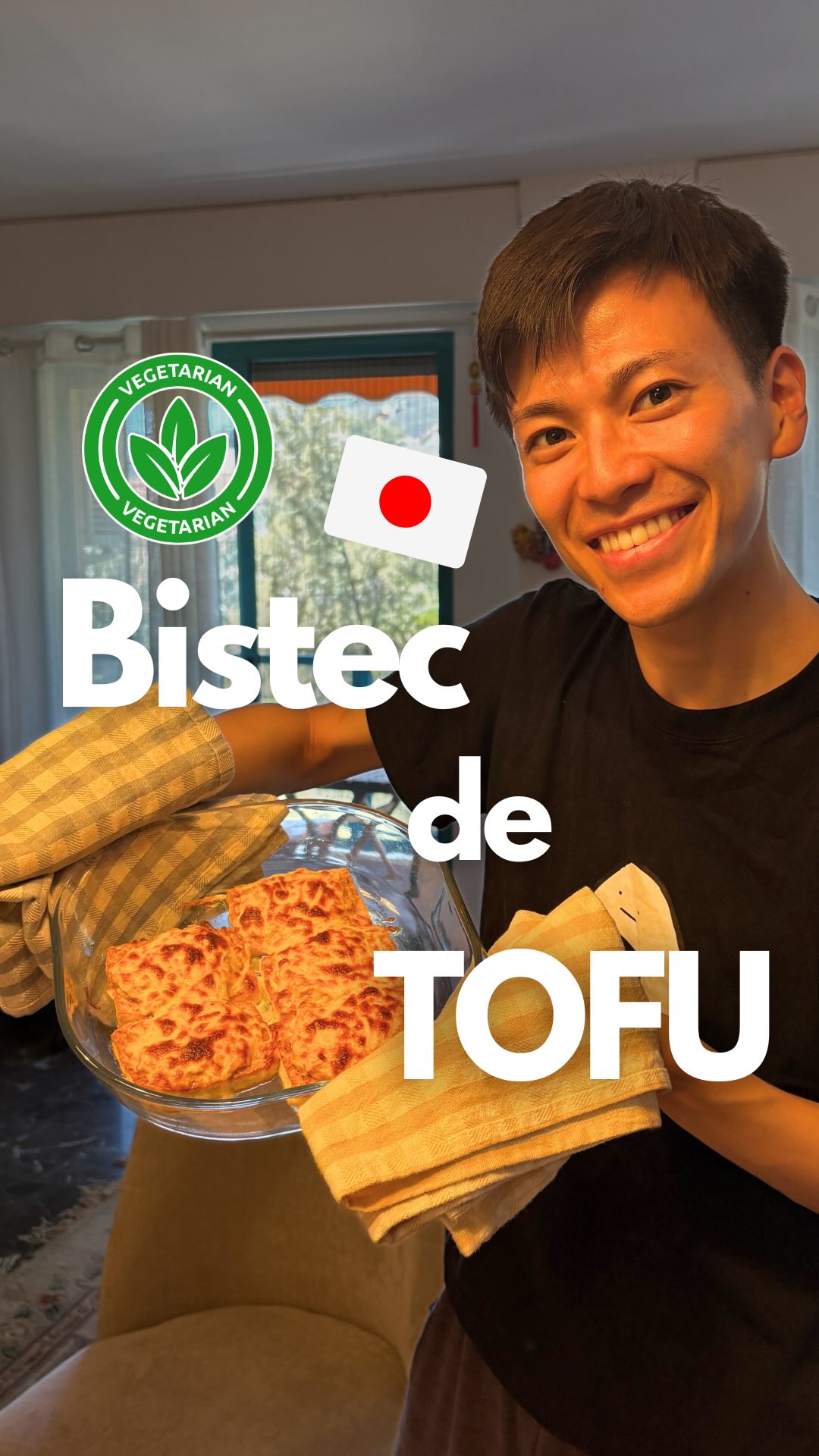 Bistec de tofu con miso y puerro