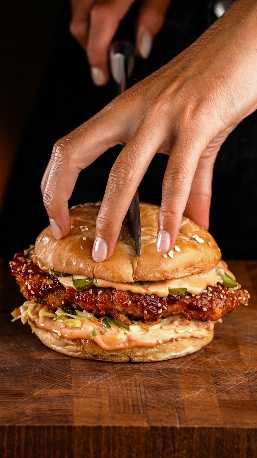 Burger coreano crujiente