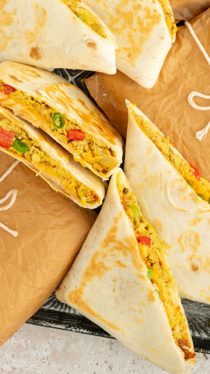 Burritos veganos de desayuno congelables