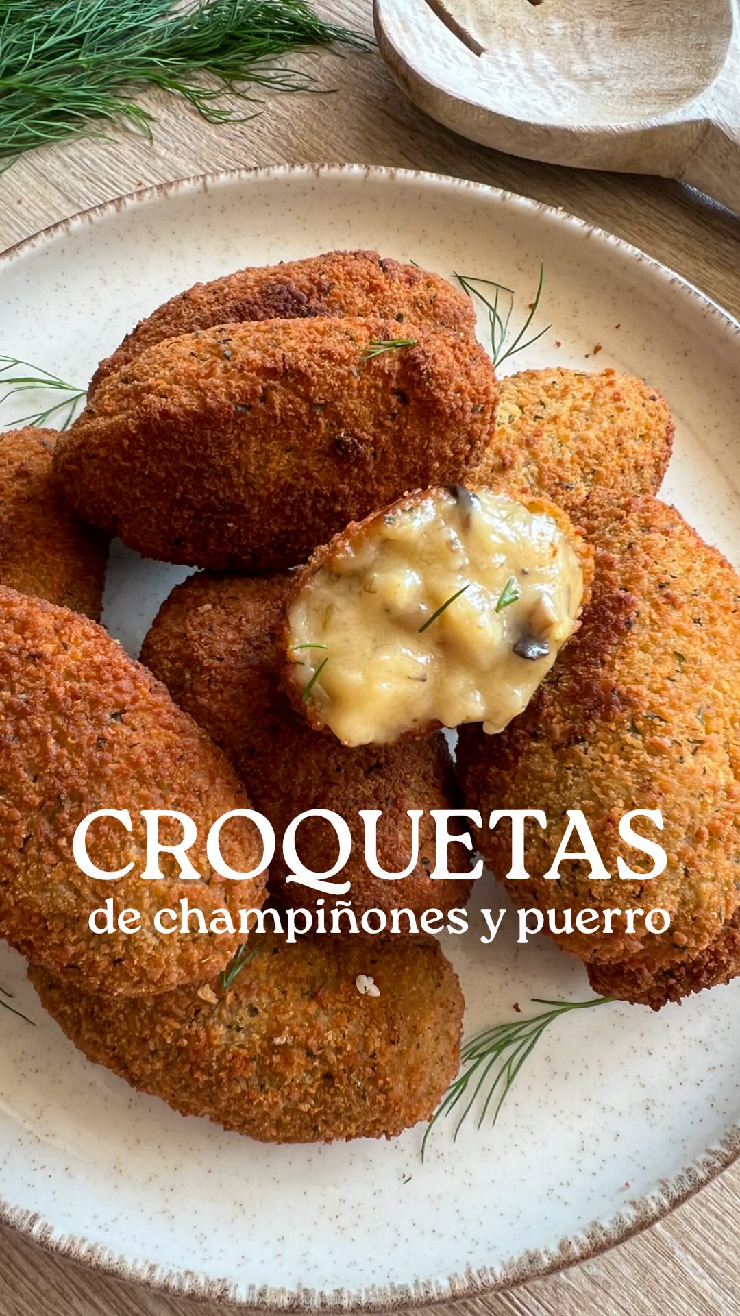 Croquetas de champiñones y puerro