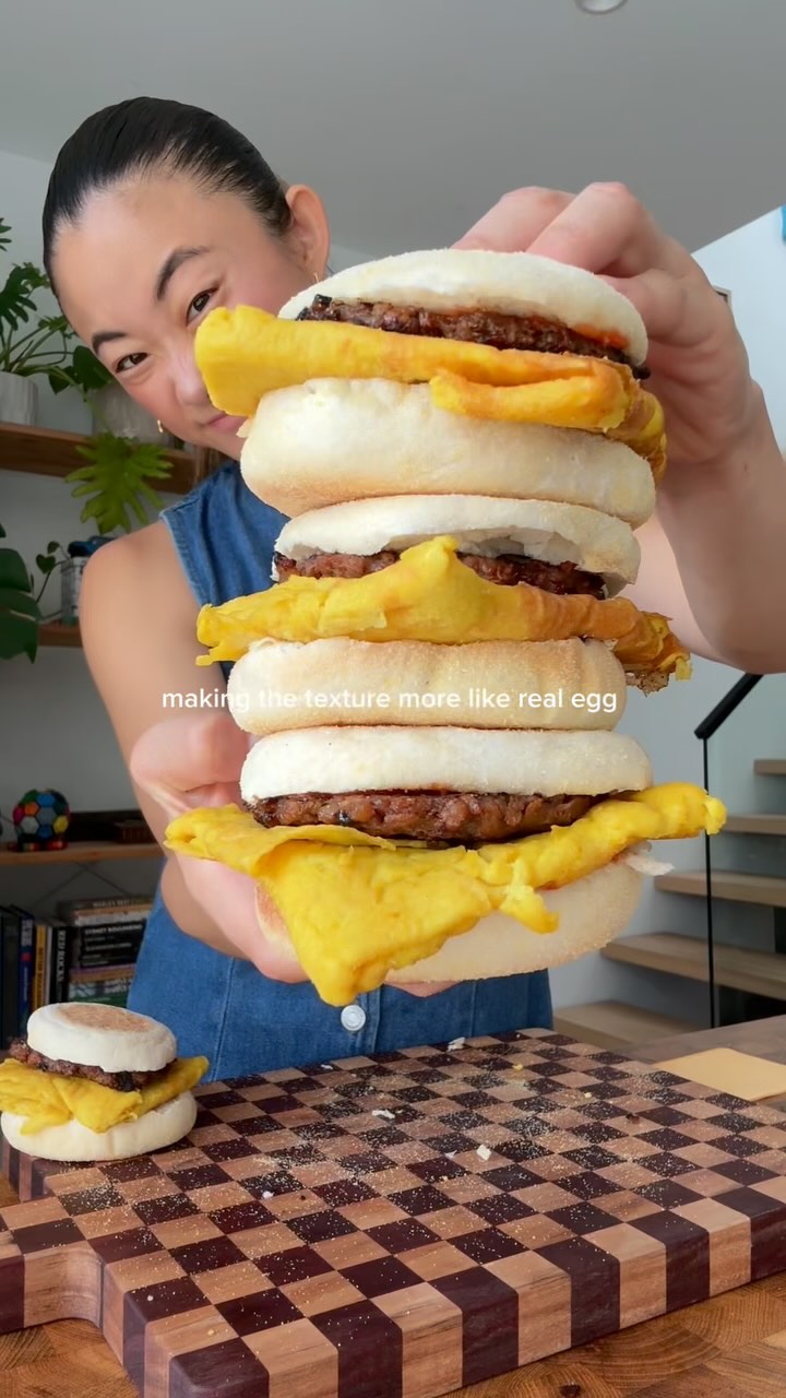 Huevo vegano plegado