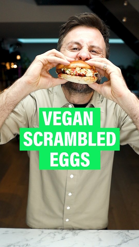 Huevos revueltos veganos