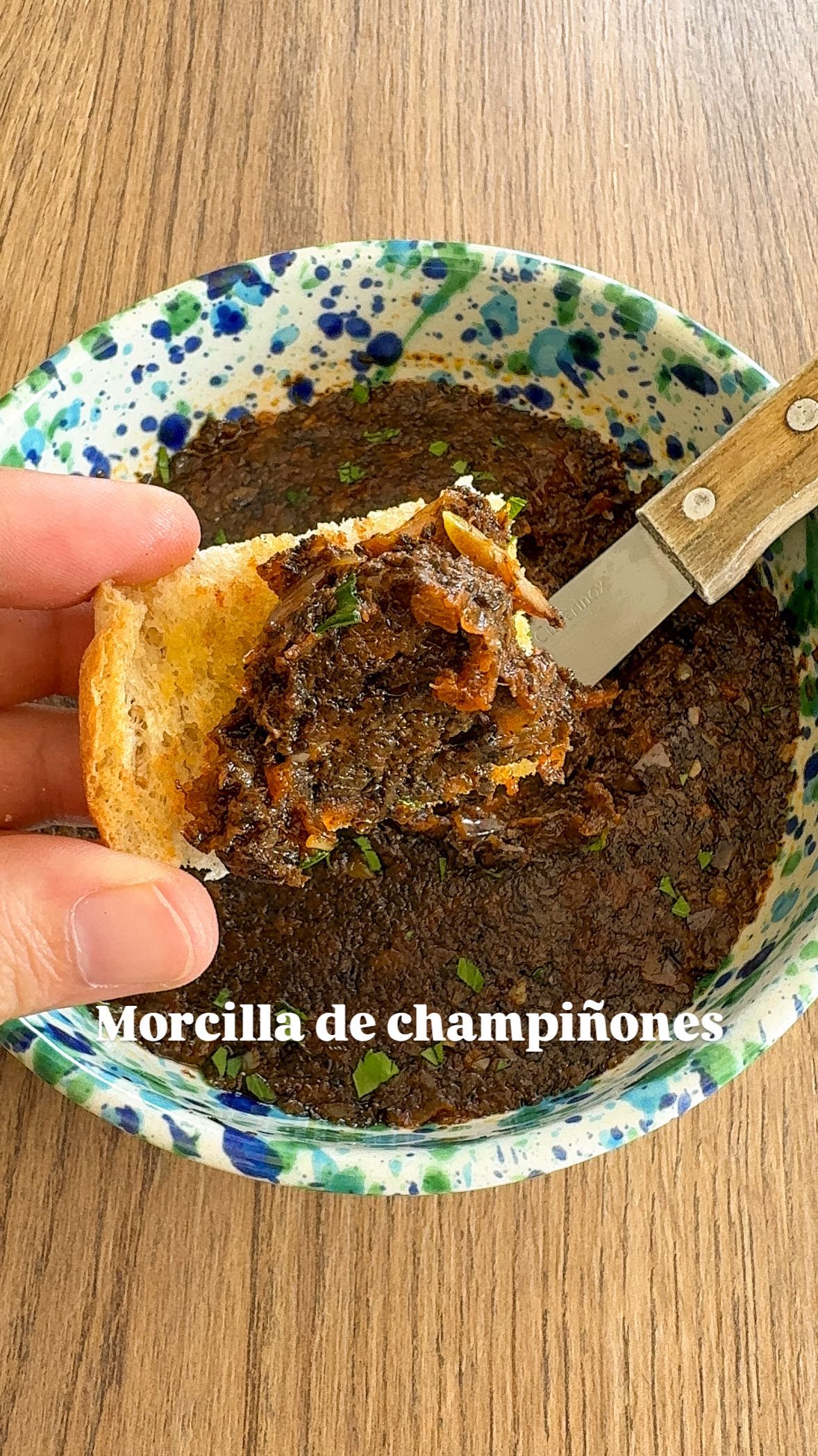 Morcilla vegana de champiñones