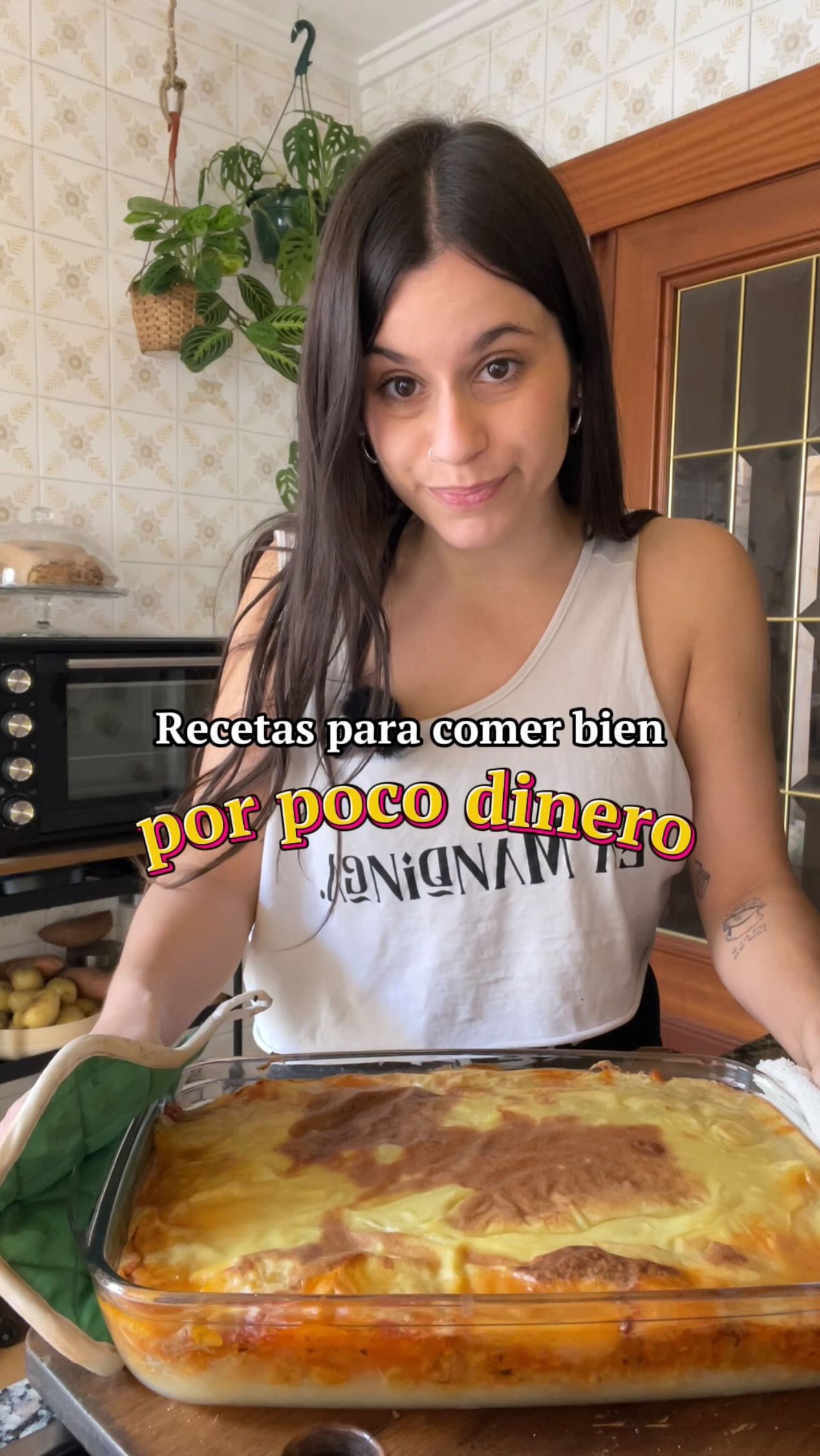 Pastel de carne vegetal con queso de patata