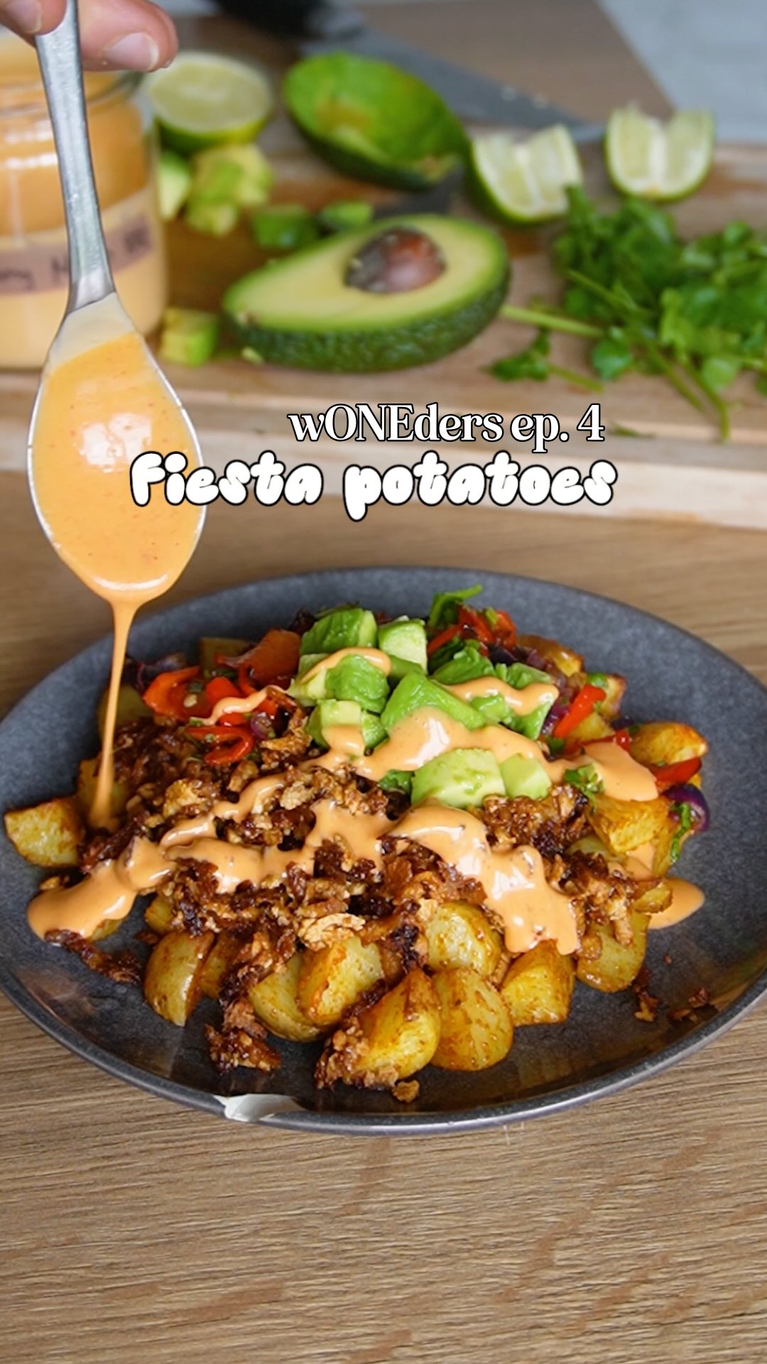 Patatas fiesta con tofu