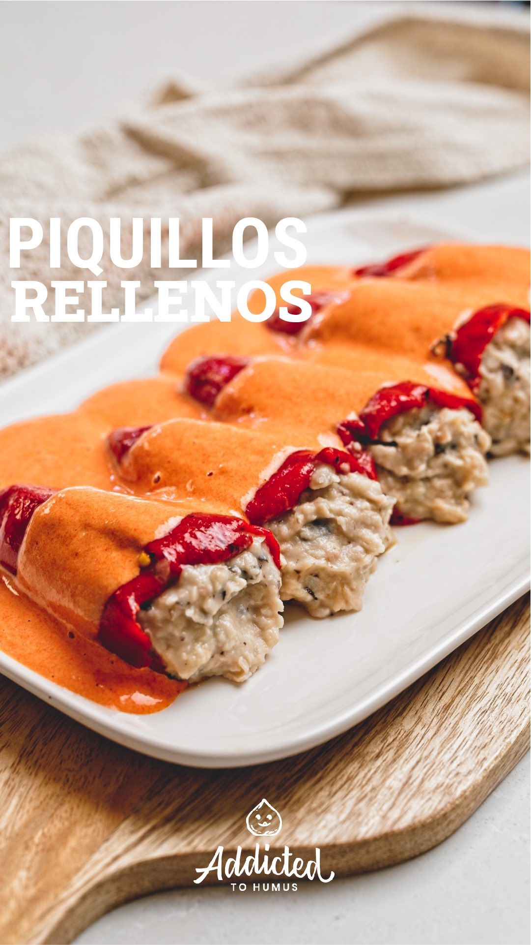 Piquillos rellenos de brandada vegana