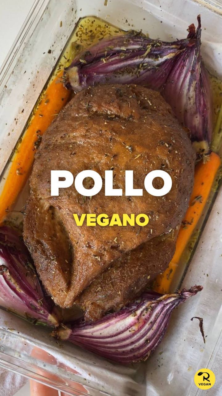 Pollo vegano de gluten y garbanzos