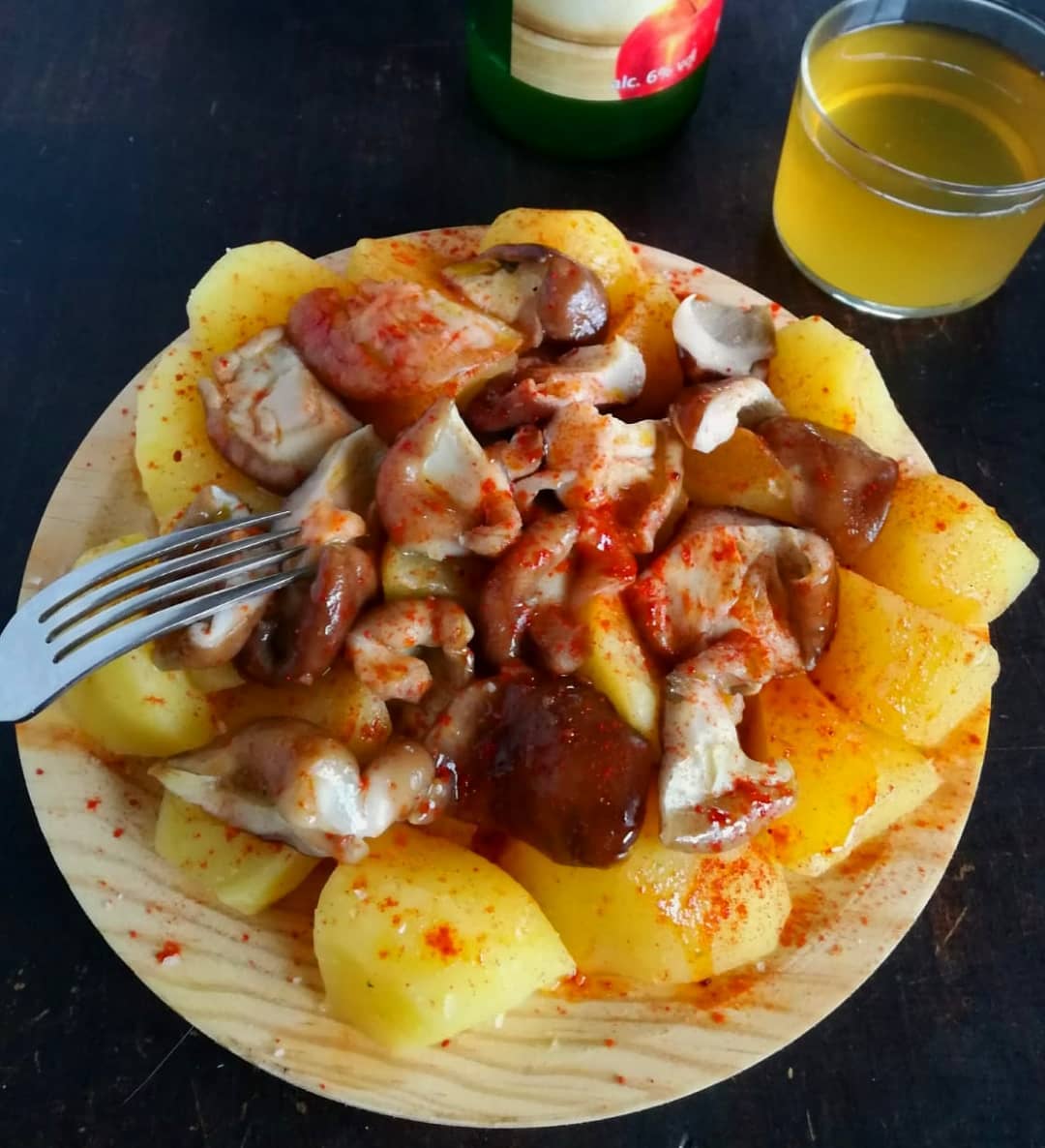 Pulpo vegano a feira de shiitake