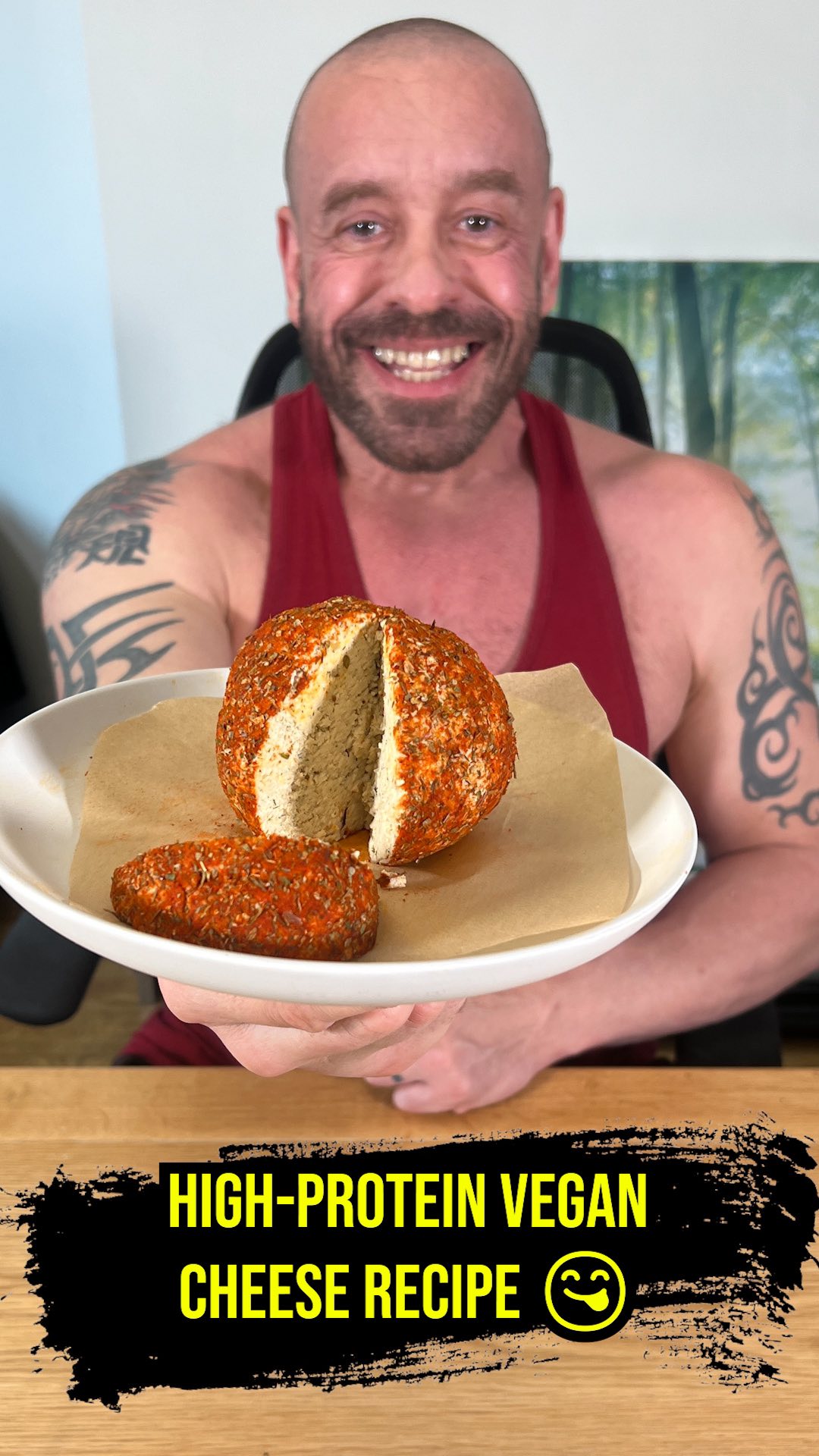 Queso vegano en bola con miso