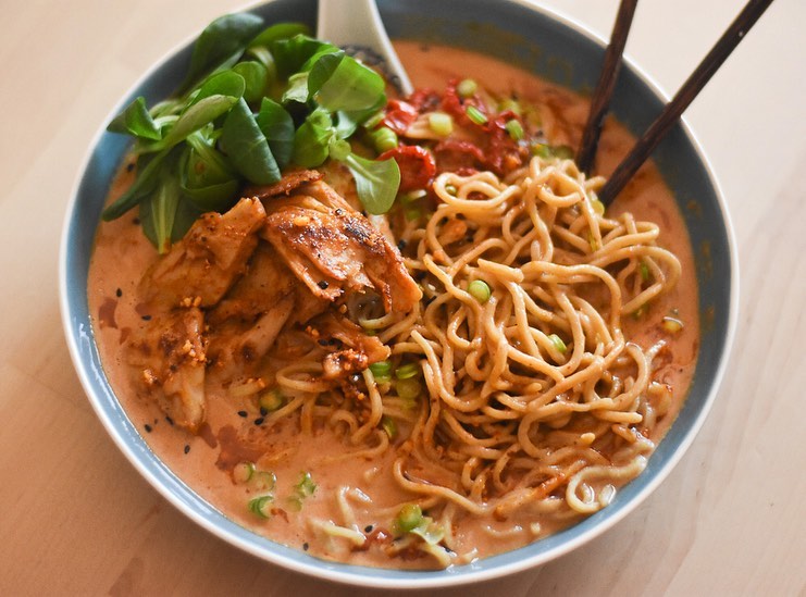 Roasted tomato + miso ramen