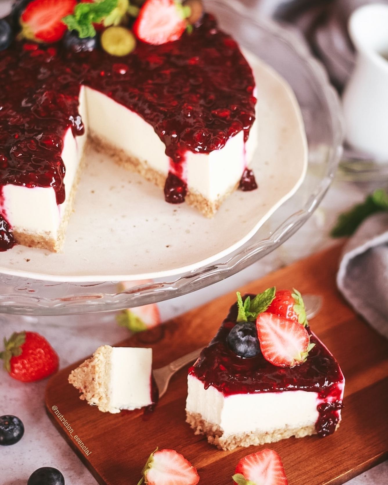 Tarta de queso vegana